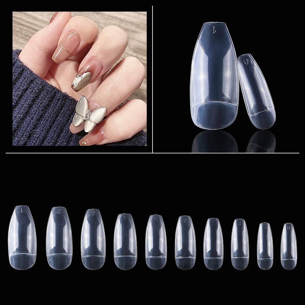 GetUSCart- Kamize Long Coffin Press on Nails with Designs Ballerina Fake Nails  Tips Full Cover Acrylic False Nails for Women and Girls24PCS (French dragon)